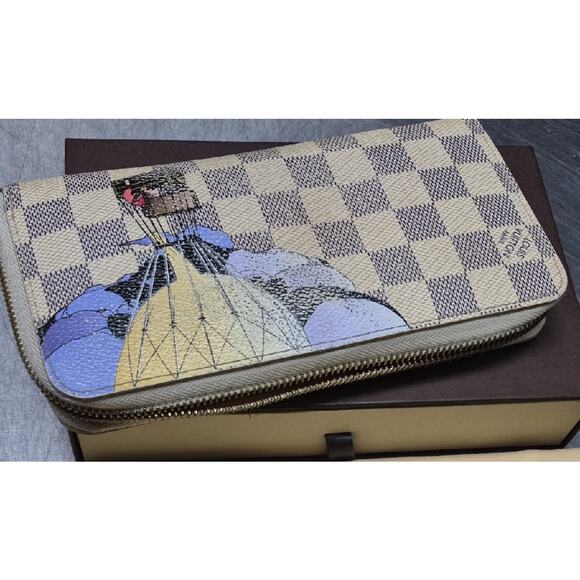 Louis Vuitton Limited Edition Damier Azure Illustre Hot Air Balloon Wallet EUC - Picture 4 of 11